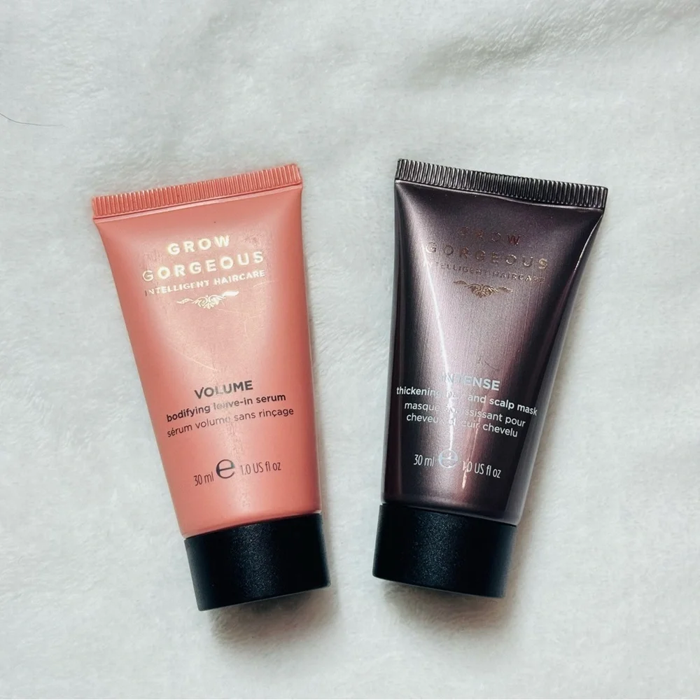 Grow Gorgeous Volume Bodifying Leave in Serum & Thickening Hair & Scalp Mask Set